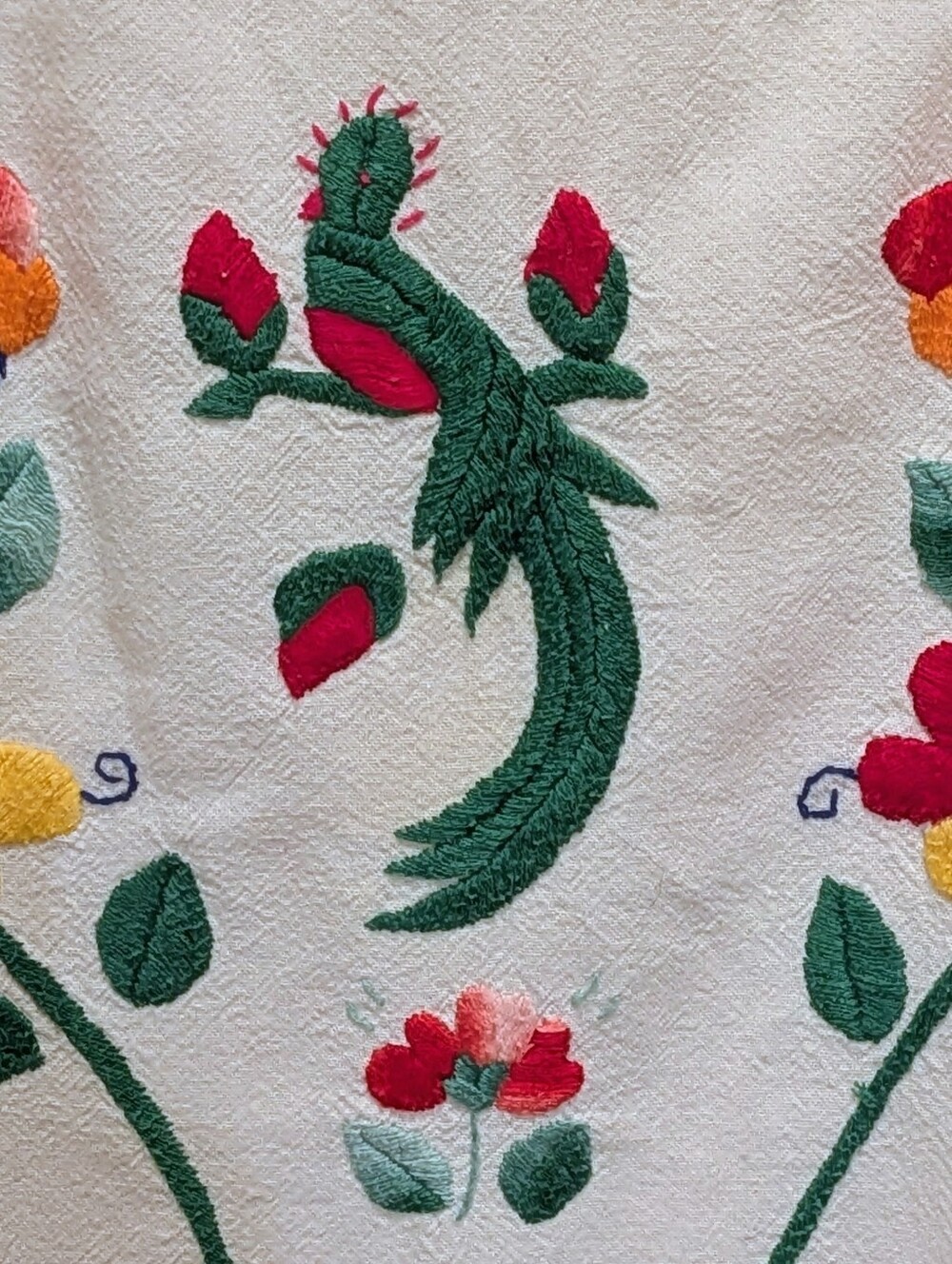 GUC 70s L Vintage Hand Embroidered Mexican Cotton Sun Dress - Picture 5 of 8